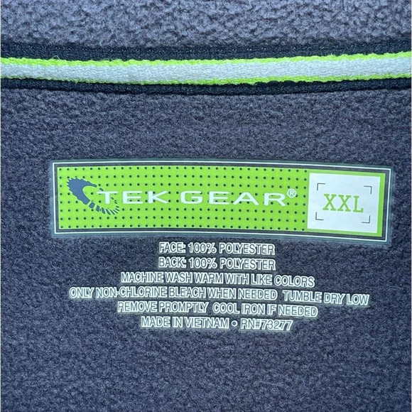 Tek Gear Mens Soft Fleece Full Zip Jacket Blue Sz XXL - Picture 7 of 9